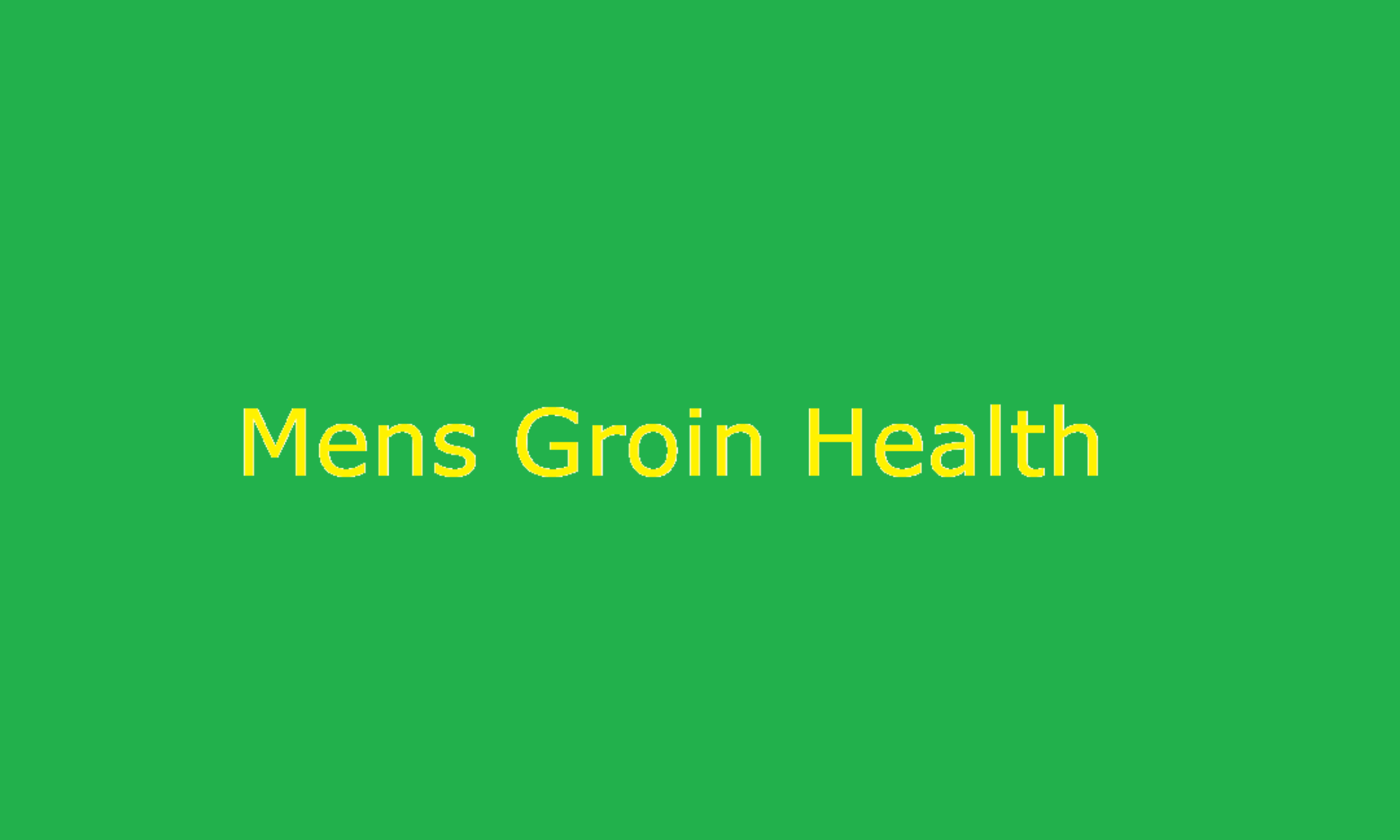 Mens Groin Health
